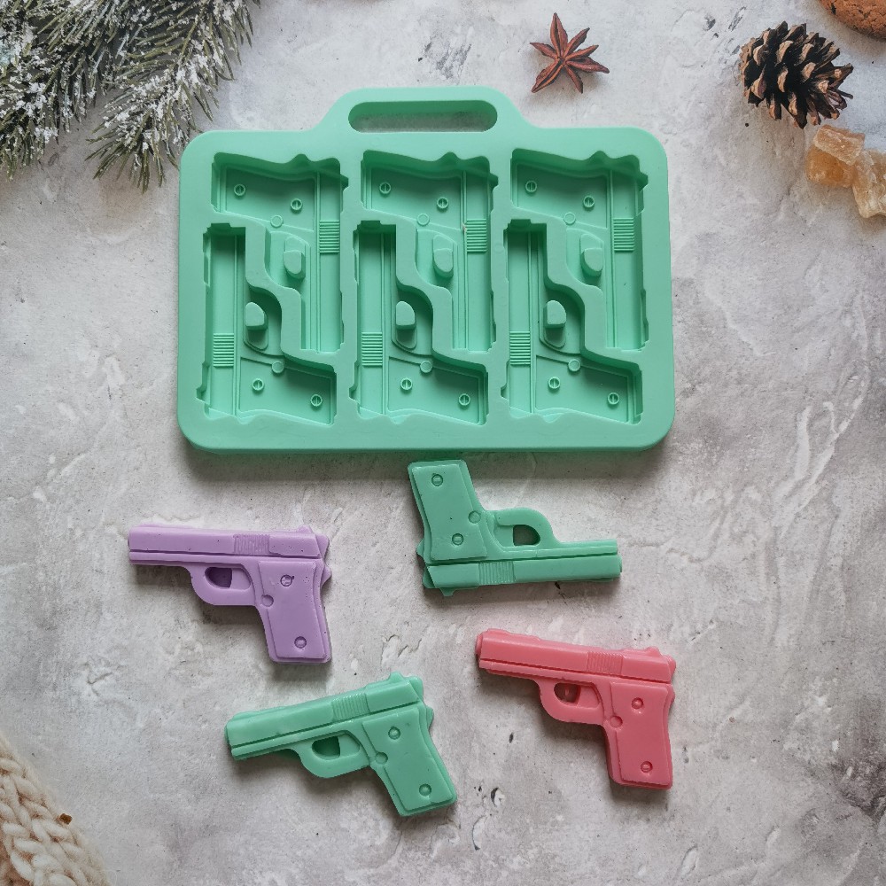 6 pistolas 80 molde de silicona pastel helado pudín molde de postre jabón utensilios de cocción