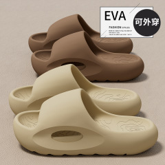 女性用スリッパ、2025年夏の新しいスタイル、屋内および家庭用厚底滑り止めカップルスリッパ、男性用アウトドアウェア
