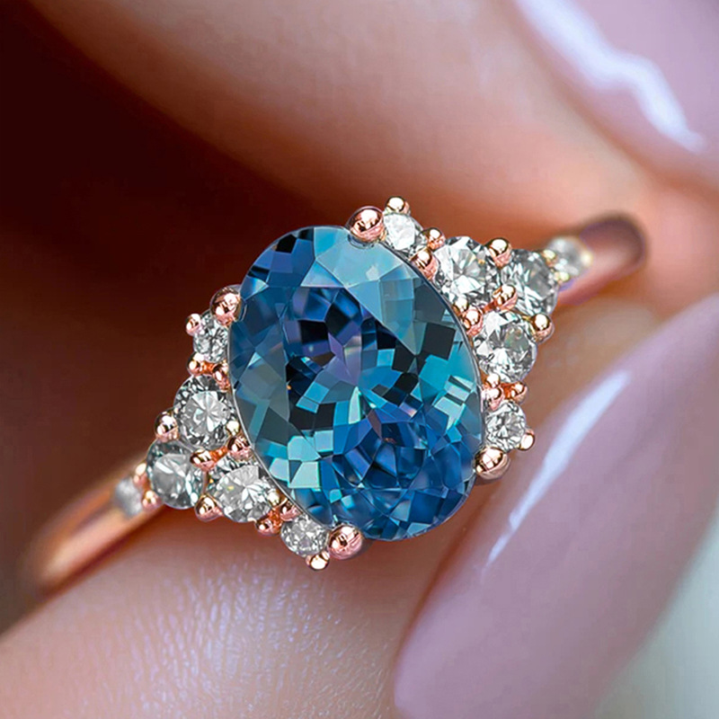 Ocean Style Imitation Sapphire Transparent Ring For Women_voghion.com