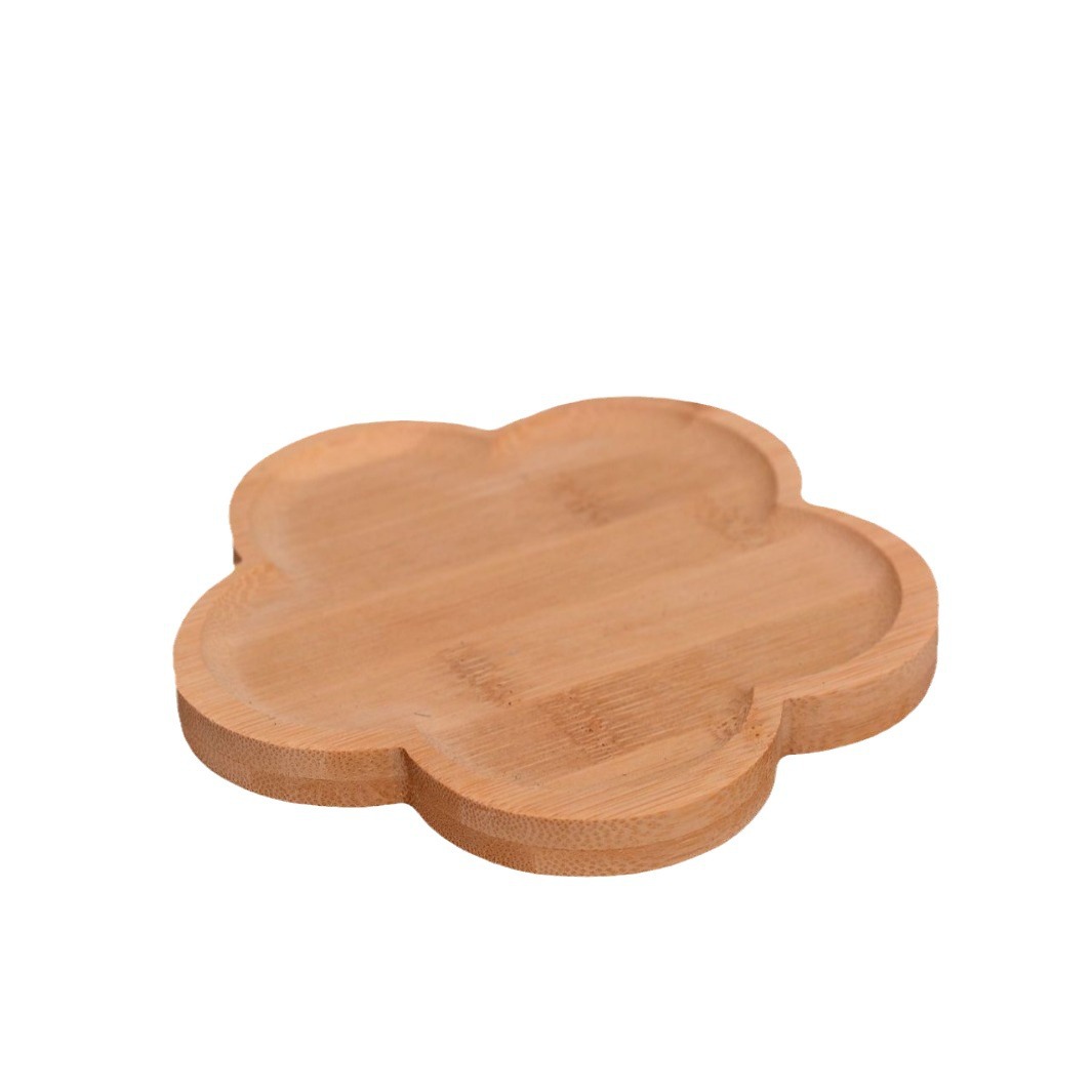 Bandeja de madera de flor de viento ins Plato de comedor de madera de pétalo Plato de postre de fruta de pastel Plato de almacenamiento de madera para el hogar Péndulo de escritorio