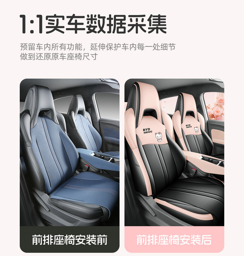 Seat Cover for BYD Seagull, Full Coverage Leather Seat Cushion
