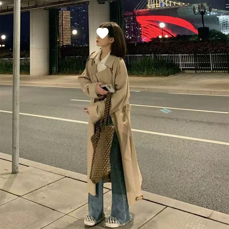 2025春秋季卡其色风衣外套新款小个子高级中长款休闲英伦高档大衣|undefined