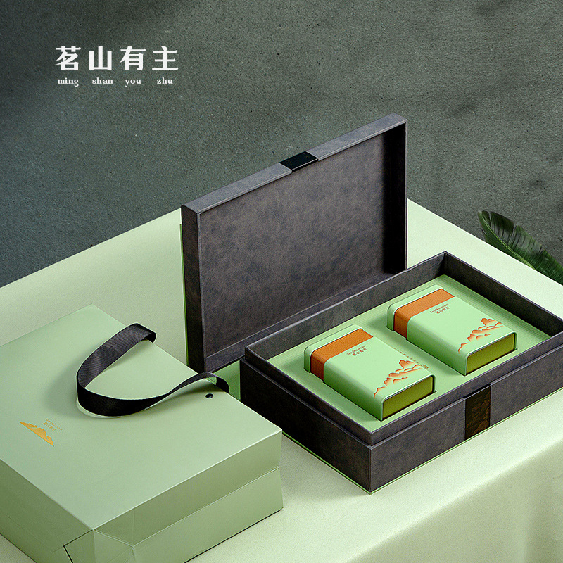 New 2-jar half-pound tea can iron can gift box for general use, black tea, green tea, Xinyang Maojian tea packaging box, empty