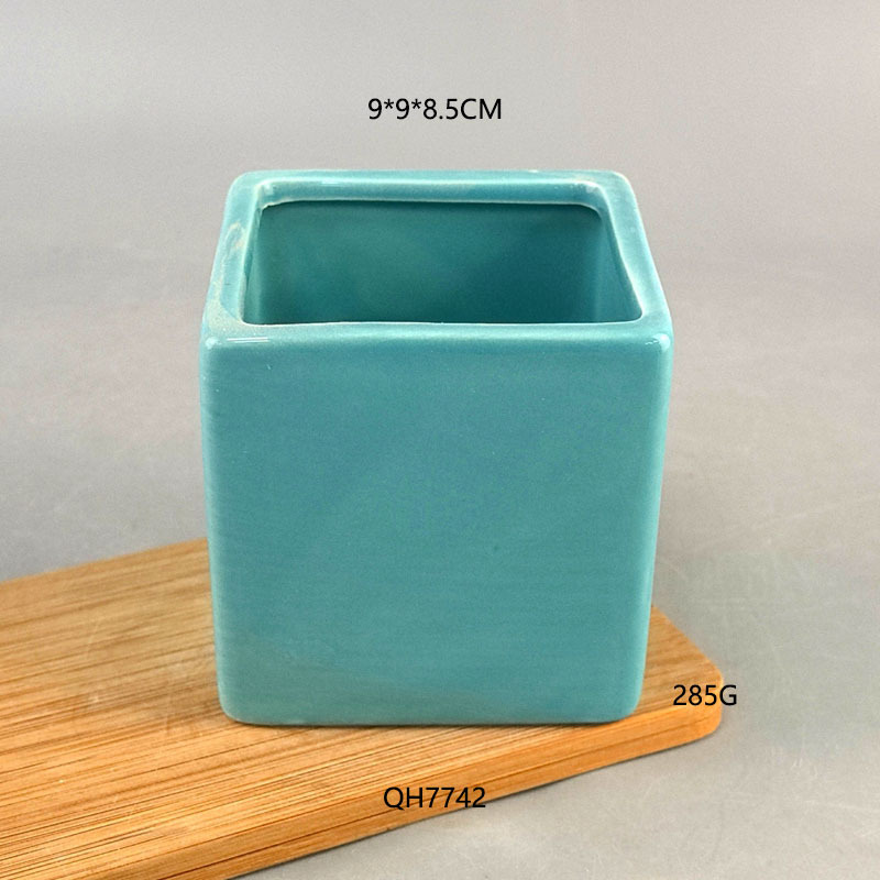 Maceta de celadón de carne, maceta pequeña de plantas verdes, mini maceta de cerámica creativa pintada a mano, maceta simple japonesa de dibujos animados