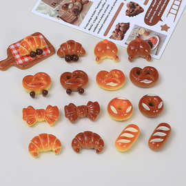 新款仿真碱水面包手工diy奶油胶配饰树脂小配件饰品发夹材料批发