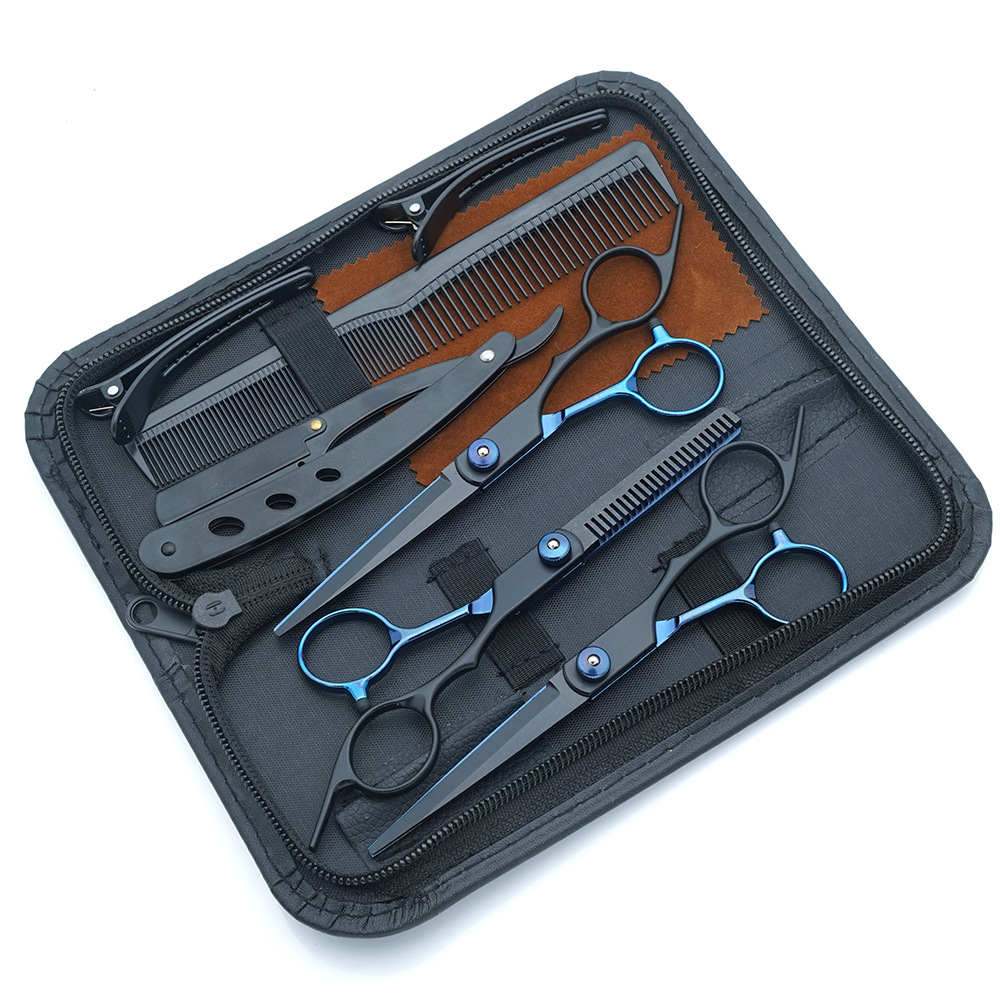 Juego de Tijeras de Peluquería Profesional de Acero Inoxidable Multifuncional para Peluquería