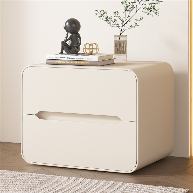 Moderno estilo francés armario de viento crema dormitorio hogar ligero de lujo de madera sólida cabecera simple cabecera de cuero negro