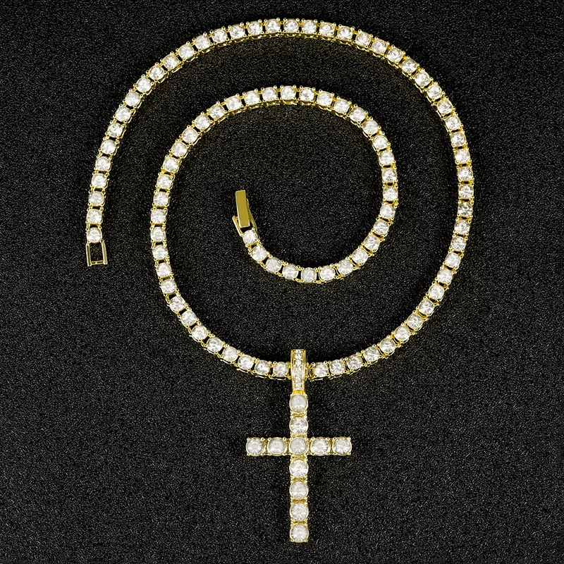 Оnecklace в стиле хип-хоп, подвеска в виде тенниса, аксессуар, оптом, европейский стиль, 4 мм