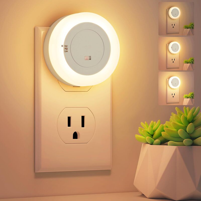 Cross-border LED night light with rotatable dimmer, light-controlled night light for baby rooms, adult bedrooms, and bathroom lighting Cross-border LED night light with rotatable dimmer, light-controlled night light for baby rooms, adult bedrooms, and bathroom lighting
