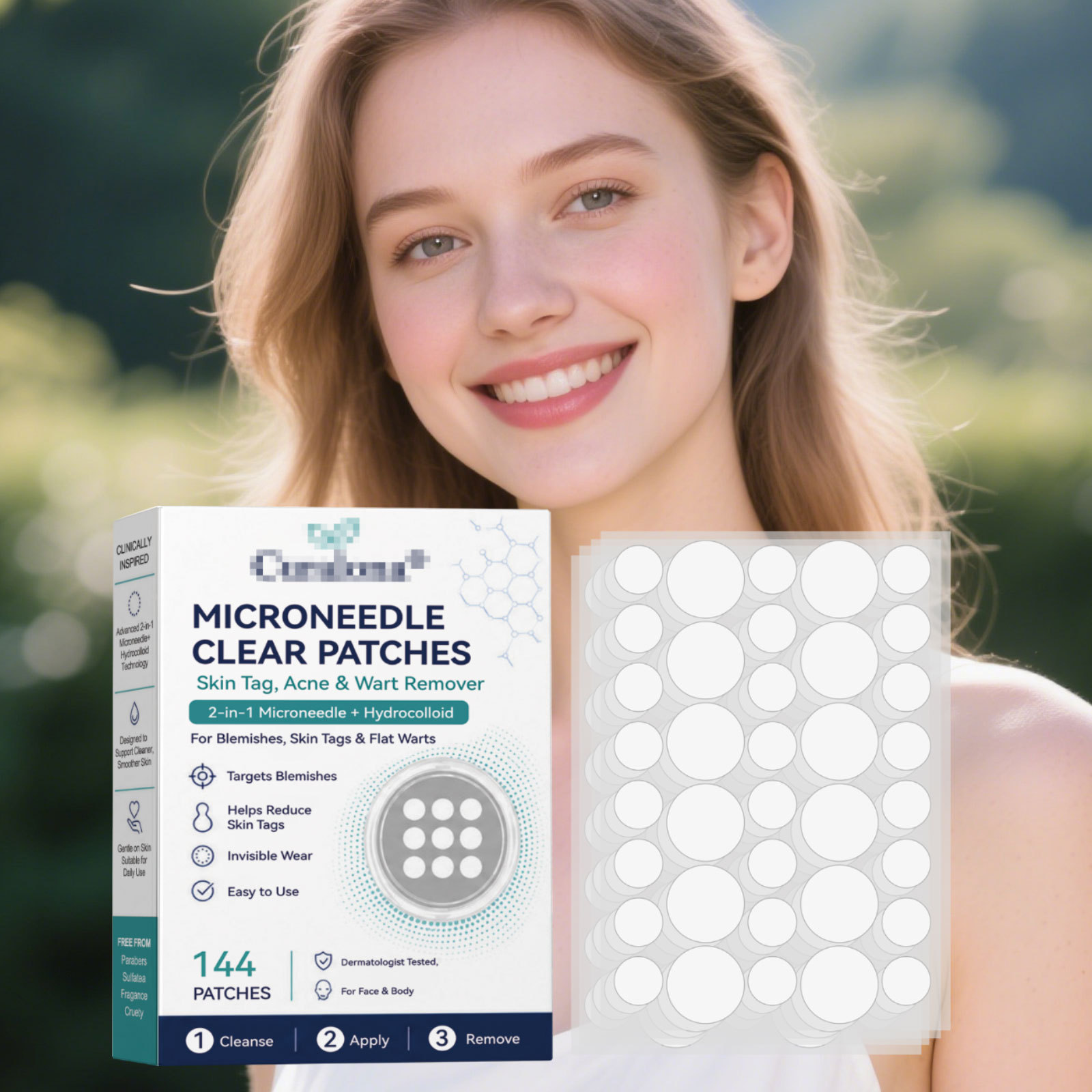 Skin Care Patches for Body and Face, Especially Gentle Cleansing, Delicate and Smooth Care, Comfortable and Breathable Patches