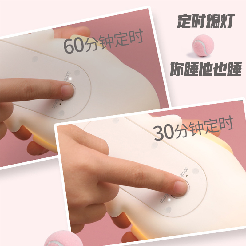 Cross-border PAPA dog silly little night light, cute silly dog charging silicone timer infinite dimming patting desk lamp
