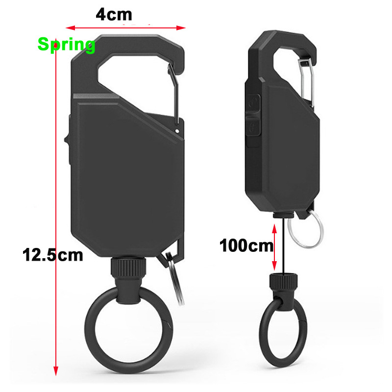 跨境新品 悬停伸缩钥匙扣 易拉扣鱼竿失手绳 户外路亚台钓易拉得