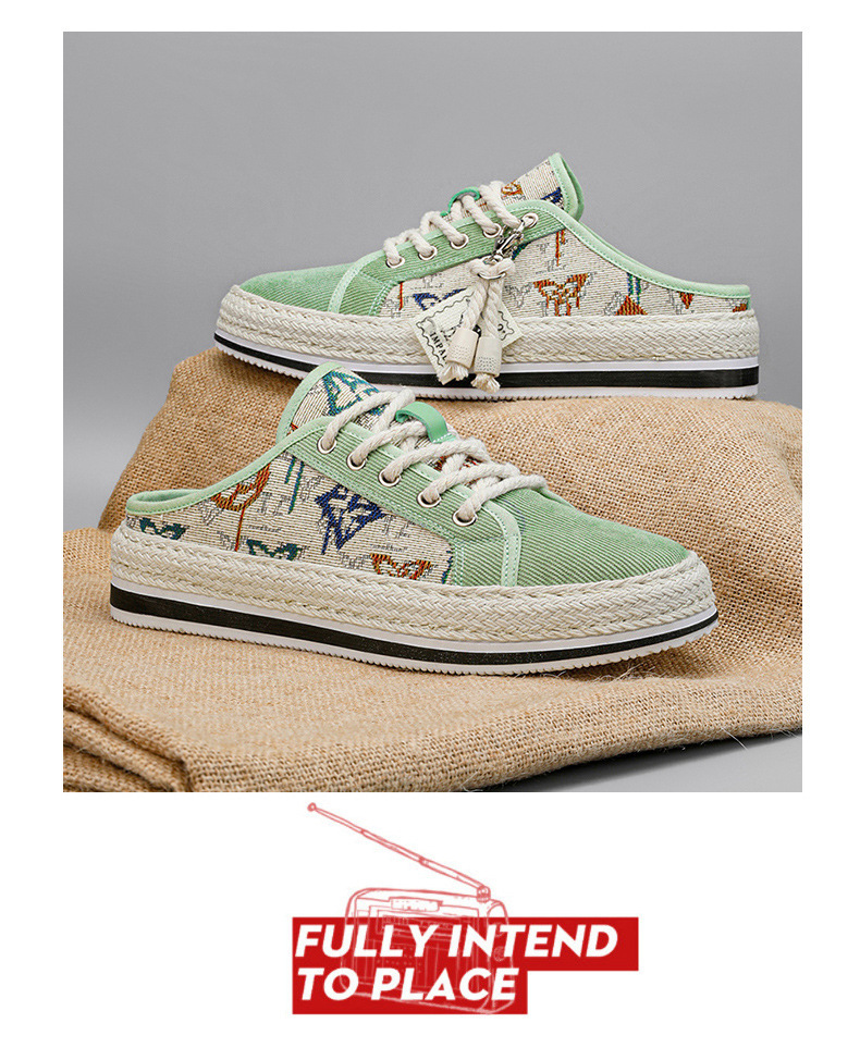 Scarpe da pescatore casual da uomo, alla moda, estive, in paglia intrecciata, con un piede solo, pigre, nuovo articolo 2024_voghion.com