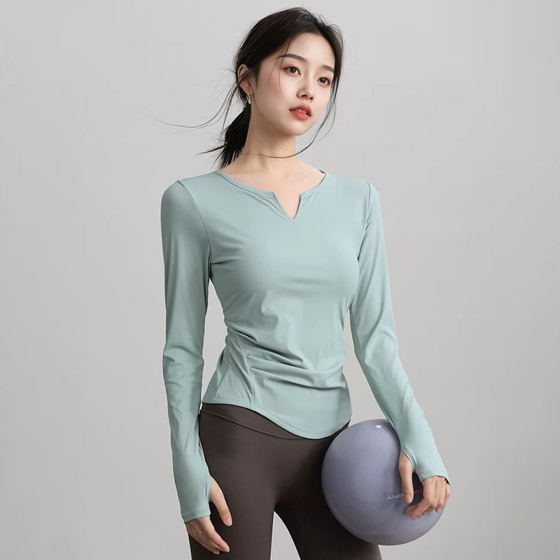 Spring and Summer Yoga Clothes for Women Plus Size Slimming Quick-Drying Long-Sleeved T-Shirt Running Fitness Fashion Sports Suit