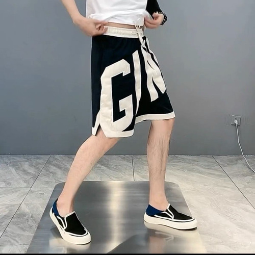 Men's sporty casual trendy five-pocket pants versatile middle-length shorts youth beach short pants summer five-pocket trendy pants