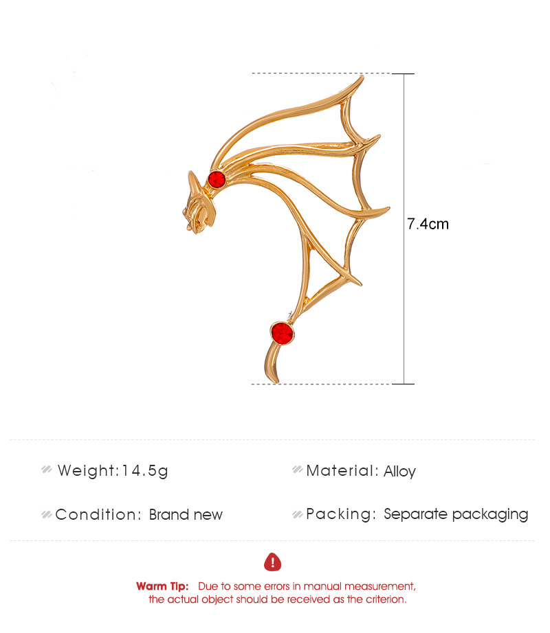 Fashion Dragon Plating Alloy Zircon Clip Earrings display picture 1