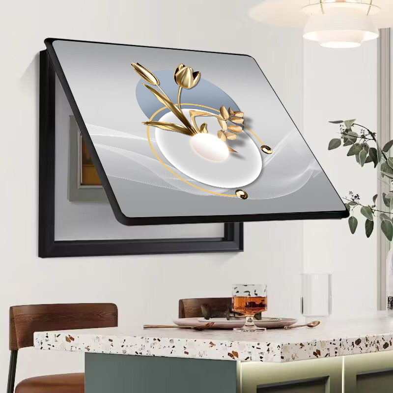 Caja de medidor, pintura decorativa, oclusión, caja de interruptor sin agujeros, caja de distribución, sala de estar, comedor, pintura de porcelana de cristal, simplicidad moderna, lujo ligero