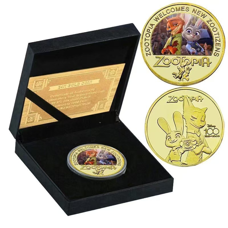 Monedas de Zoo Madden, monedas metálicas de animación, colecciones de regalos, medallones de metal estampadas.
