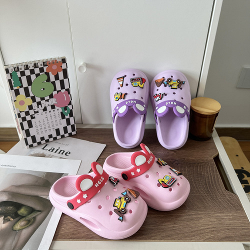 Children's slippers summer new cute baby cartoon hole shoes home indoor non-slip outer wear soft-soled sandal slippers