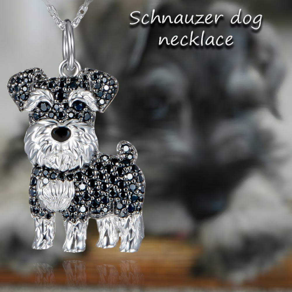 Collana con ciondolo Schnauzer in lega di zinco pressofusa ecologica, squisita e di alta qualità, molto venduta._voghion.com