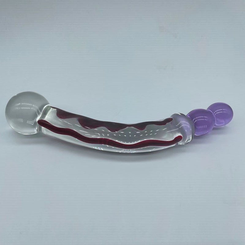 紫色三节球双头仿真阳具