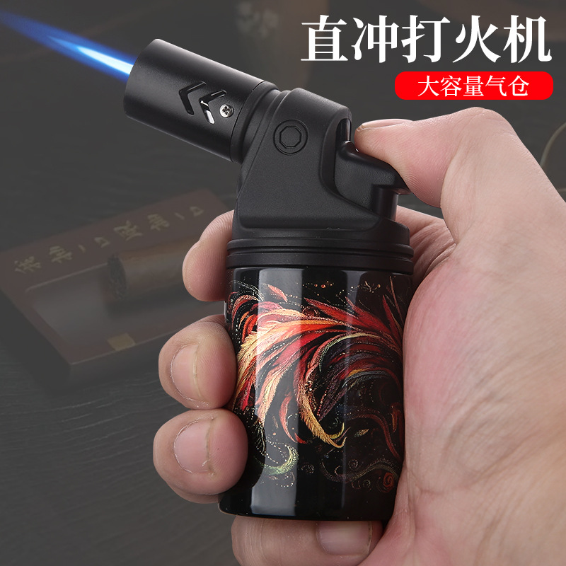 Spray Gun Lighter Black Horse New Pattern Desktop Windproof Direct Injection Small Moxibustion Special Igniter Cross-Border Spray Gun