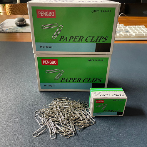 Factory direct selling paper clips 28MM nickel plated paper clips financial binding supplies silver paper clips paper clips