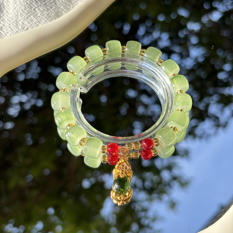 S047-그린 Pixiu Dun Dun 그린 비즈 팔찌#SZ335용