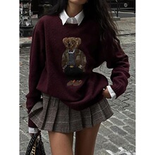 U 38081 Bear Embroidery Sweater С�ܴ���ë�� ŷ���羳