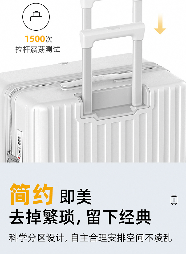 Vali PC chống sốc 20 inch đi máy bay, dung tích lớn, khóa số — Đen chi tiết 10