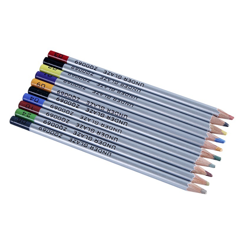 Lápices de colores para cerámica bajo esmalte, 10 colores, alta temperatura