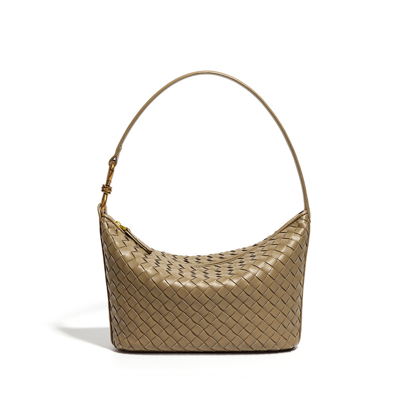 Bolsa tejida a mano de nicho bolsa de mensajero de hombro de moda bolsa de almuerzo portátil simple de las mujeres ocasionales bolsa de moda para las axilas