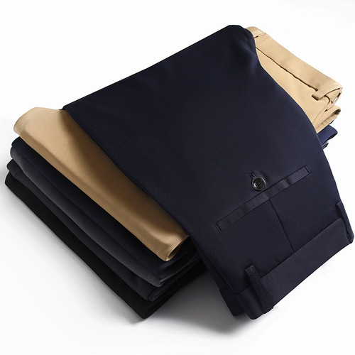 Summer thin loose straight-leg men's business casual pants wrinkle-resistant straight-leg men's casual pants long pants father