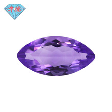 华港宝石 马眼天然紫水晶裸石尖底 树叶形紫水晶天然石裸石