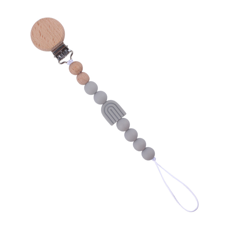 Nuevo bebé haya plana chupete clip calmante bebé dibujos animados arco iris de silicona mordedura molar chupete cadena