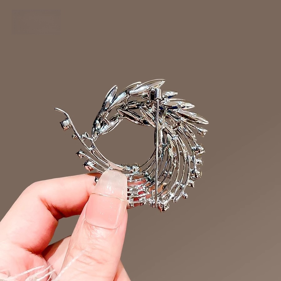 Broche de cola de fénix estilo chino para mujer corsage elegante_voghion.com