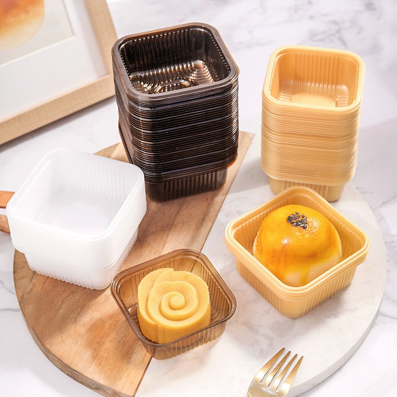 2022 Mid-Autumn Moon Cake Base Egg Yolk Crisp Single Independent Square Empty Blister Box Flow Heart Ice Skin Food Grade Machine Seal