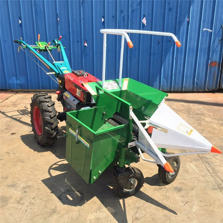 手扶拖拉机配套苞米收获机 电启动单垄单行秸秆粉碎收获机 参数