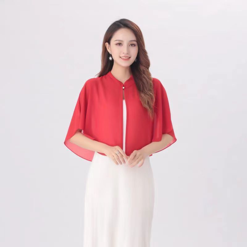 Sun Protection Clothing, Women's Thin Coat, Summer New Chiffon Cheongsam Shawl Top, Women's Skirt, Small Waistcoat, Loose