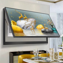 現代輕奢電表箱裝飾畫橫款電閘配電箱大尺寸遮擋掛畫強弱電箱壁畫