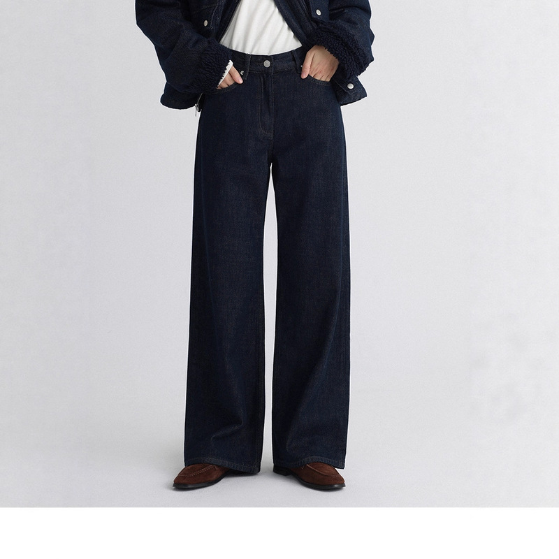 Order on the Counter! 2000+ Original Cow Rock Anti-Fading Thickeneded Brushed High-Waisted Straight Wide-Leg Jeans for Women Winter