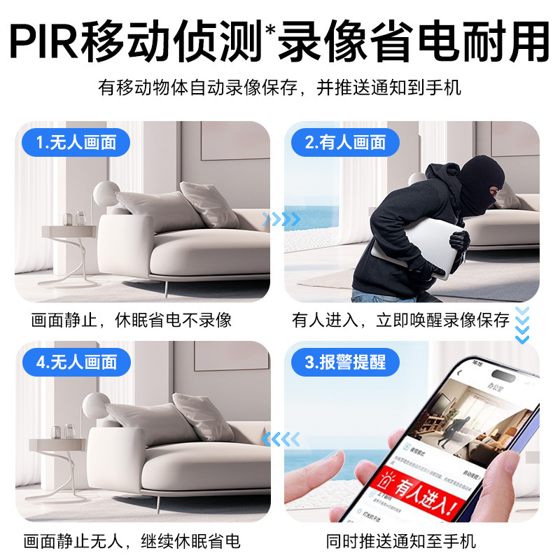 カメラ家庭用携帯電話遠隔360度死角のないモニター無線wifi無接続高精細夜視|undefined