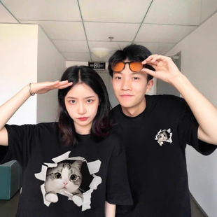 Summer Pure Cotton Short-Sleeved T-Shirt Couple Wear Lazy Style Loose Niche Design Tops for Men and Women Student Trendy Class Uniforms
