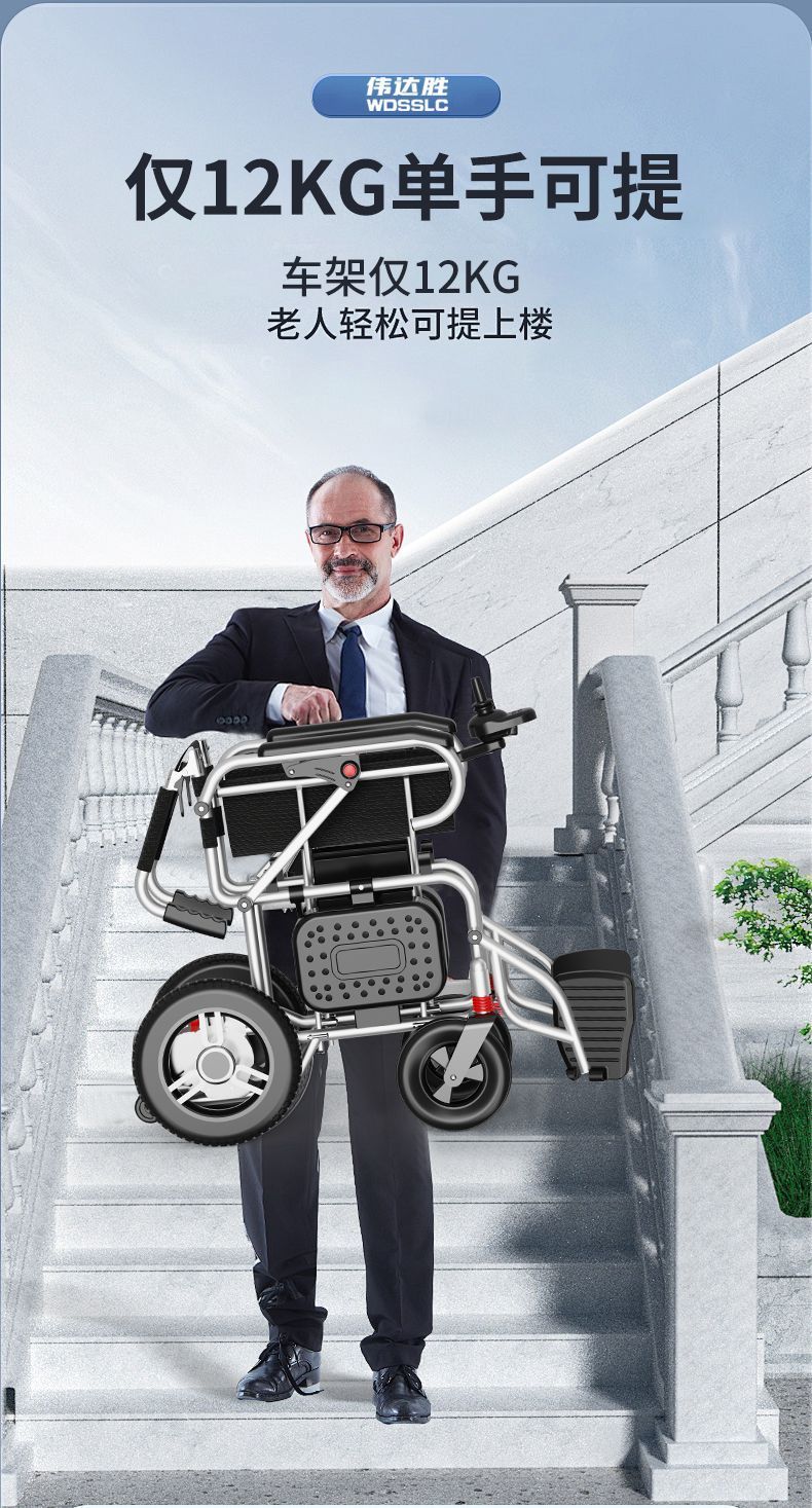 Weidasheng Electric Four-Wheel Vehicle for the Elderly and Disabled, Foldable, Convenient for the Elderly to Travel, Healthy and Comfortable Choice