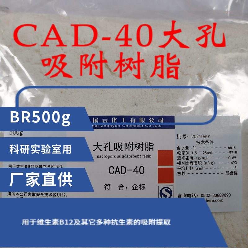 现货 CAD-40 CAD40 离子交换大孔吸附树脂 用于Vb12等吸附提取