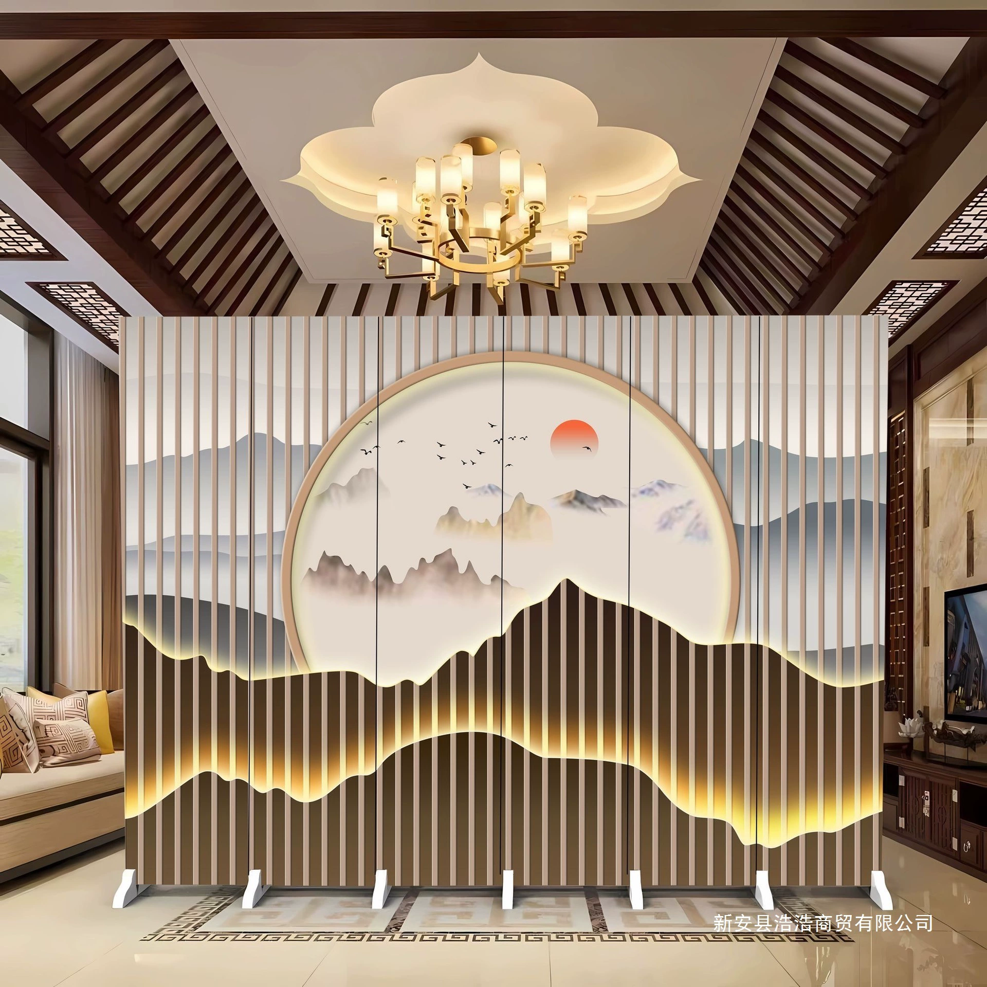 Люстра в вестибюле отеля, новая большая люстра в китайском стиле, ресторан, чайный домик, клуб, торговый центр, инженерное освещение