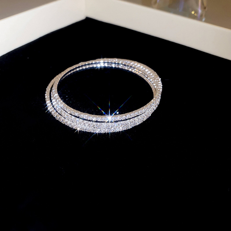 Pulsera elástica de diamantes de múltiples capas con perla artificial ins pulsera de moda exquisita pulsera de alta gama hermosa transfronteriza