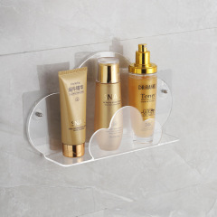 Factory cross-border hot-selling no-drilling bathroom and kitchen storage shelf divider wall-mounted transparent beauty product storage rack