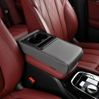 Universal Model for Vehicles with Central | Armrest box pad - box-style-glossy-gray-armrest-pad