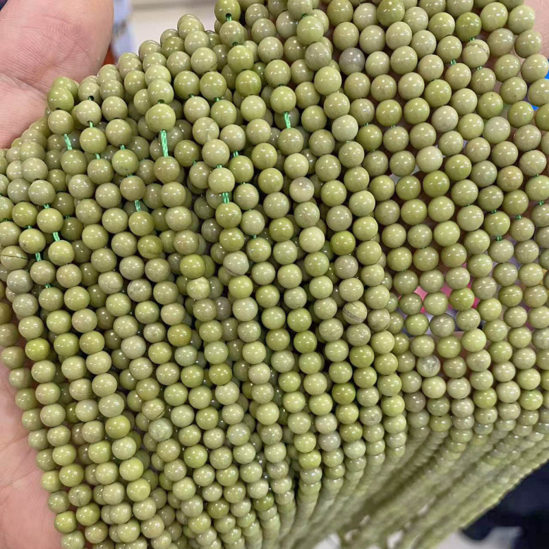 天然牛油果色阿拉善散珠抹茶鸭屎绿玛瑙圆珠批发细润配饰半成品|undefined